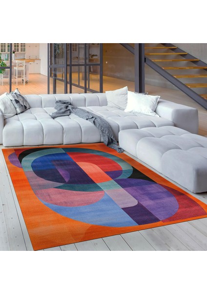 Turuncu Soyut Desen Çok Renkli Modern Salon Halısı Mutfak Halısı Dekoratif Halı Mars 220 fiyatları