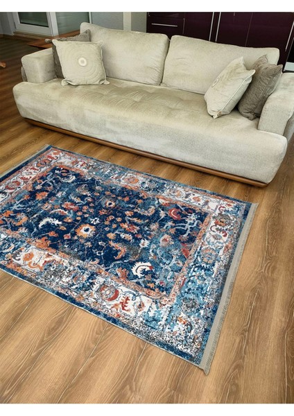 Mars 2166 Eskitme Desenli Yıkanabilir Kaymaz Tabanlı Salon Halısı, Koridor ve Mutfak Halısı