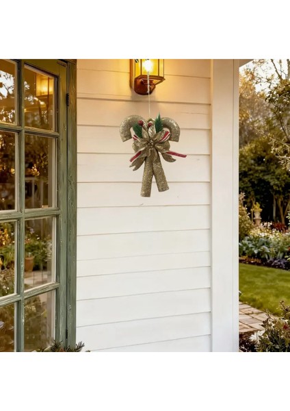 Parlak Gold Yılbaşı Çam Ağacı Süsü Baston Figür Seti 2'li fırsatları