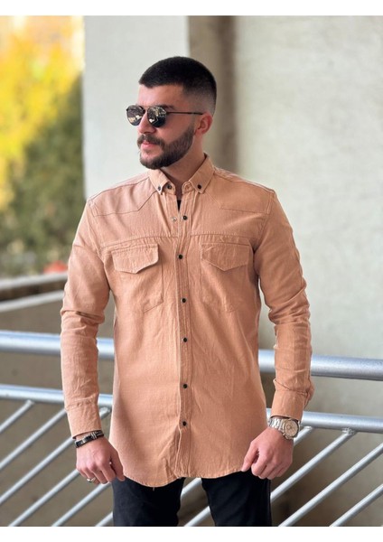 Slimfit Kesim Erkek Levi Model Cotton Cift Cepli Gömlek-Somon fiyatları