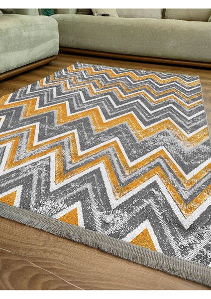 Mars 2072 Renkli Çizgili Desenli Yıkanabilir Kaymaz Salon Halısı, Koridor ve Mutfak Halısı indirimleri