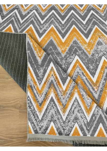 Mars 2072 Renkli Çizgili Desenli Yıkanabilir Kaymaz Salon Halısı, Koridor ve Mutfak Halısı