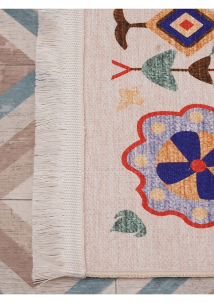 Mars 2035 Renkli Klasik Desenli Yıkanabilir Dokuma Taban Salon Halısı Koridor ve Mutfak Halısı fırsatları