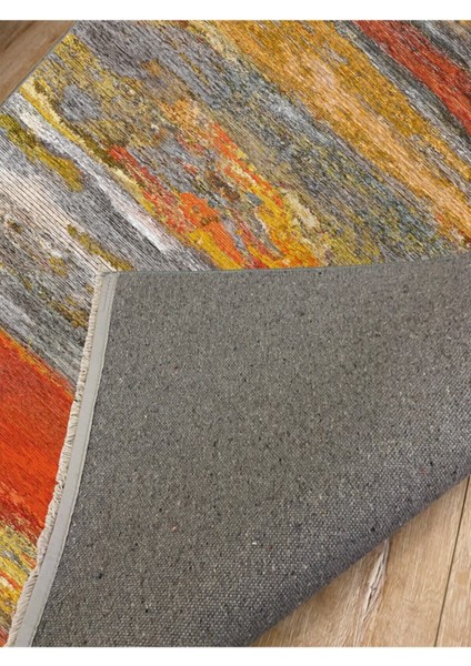 Mars 2016 Turuncu ve Hardal Tonda Modern Etnik Dekoratif Halı modelleri