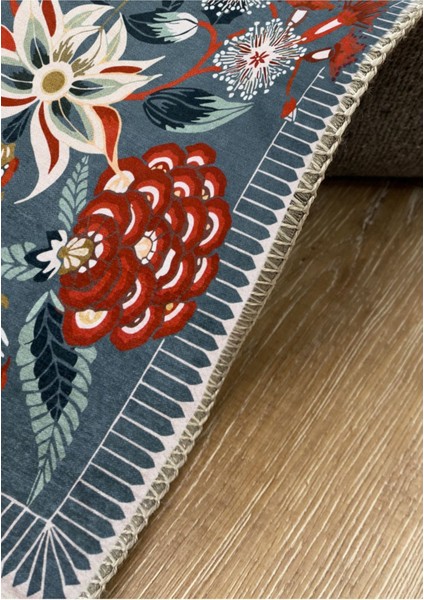 Yeşil Temalı Kırmızı Gül Tonlarında Klasik Modeli Pamuk Dokuma Saçaklı Yakanabilir MARS2179 indirimleri