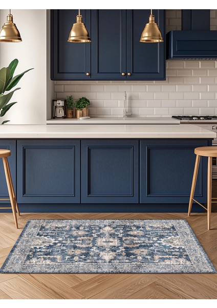 Mars Halı Osmanlı Eskitme Desenli Mavi Zeminli Salon Halısı MARS2259 fırsatları