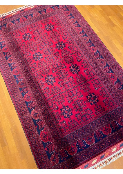El Dokuma Afgan Halı Yıldız Desenli Ince Dokuma Bordo Renk 2.5 Metre Kare fiyatları