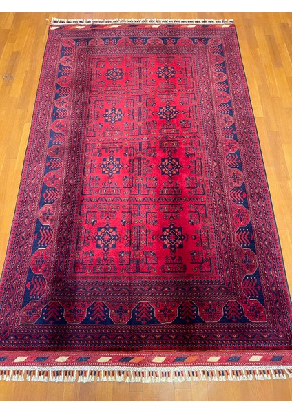 El Dokuma Afgan Halı Yıldız Desenli Ince Dokuma Bordo Renk 2.5 Metre Kare modelleri