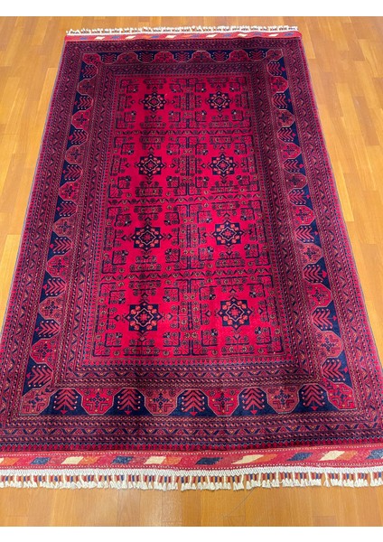 El Dokuma Afgan Halı Yıldız Desenli Ince Dokuma Bordo Renk 2.5 Metre Kare fırsatları