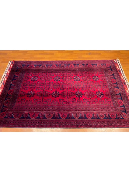 El Dokuma Afgan Halı Yıldız Desenli Ince Dokuma Bordo Renk 2.5 Metre Kare indirimleri