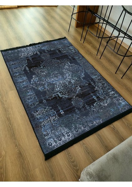 Mars Serisi Lacivert Eskitme Antika Desen Kaymaz Taban Şönil Halı fırsatları