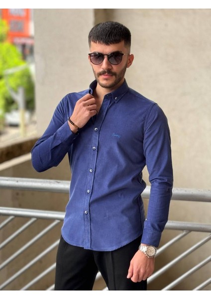 Slimfit Kesim Erkek Kadife Kumaş-Saks