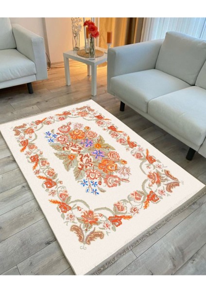 Mars 2036 Multy Tonlarında Çiçekli Desen Kaymaz Taban Dekoratif Halı fiyatları