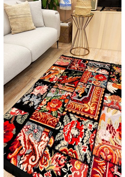 Mars 2007 Siyah ve Multy Tonlarında Desen Kaymaz Taban Dekoratif Halı fiyatları