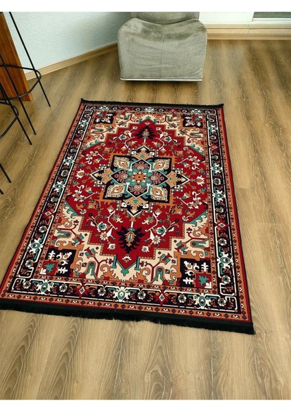 Mars Serisi Kırmızı ve Hardal Tonlarında Antika Otantik Eskitme Desen Kaymaz Taban Şönil Halı modelleri