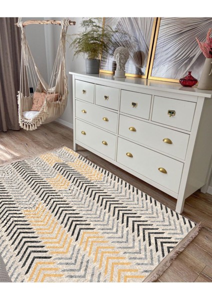 Mars 2021 Geometrik Çizgilerden Oluşan Renkli Modern Desen Kaymaz Taban Dekoratifhalı modelleri