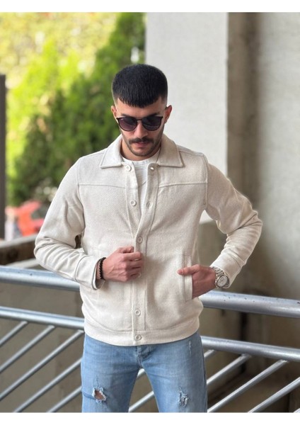 Slimfit Kesim Erkek Kaşmir Yandan Cepli Gömlek-Ekru fiyatları