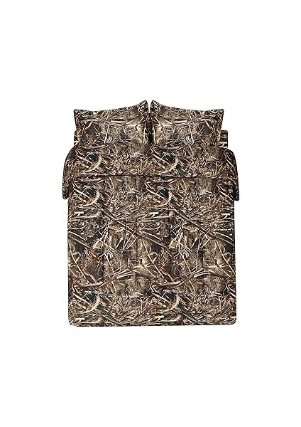 Realtree Max-5 Kamuflaj Yorgan Seti, Birinci Sınıf Polyester Pamuk Kumaş, Kamuflaj Yatak Seti Queen