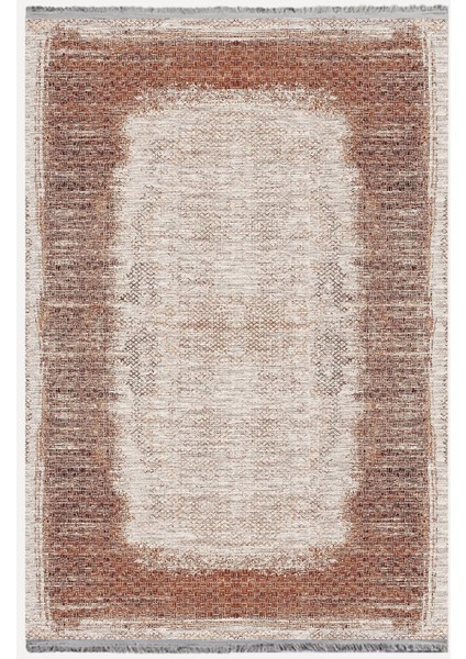 Mars 2096 Bej Modern Desenli Yıkanabilir Kaymaz Salon Halısı, Koridor ve Mutfak Halısı