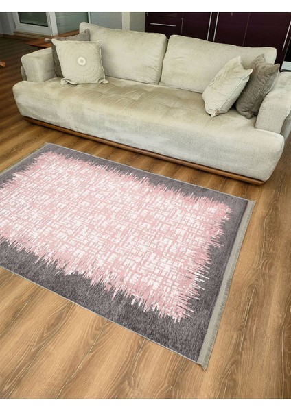 Mars 2061 Modern Çerçeve Desenli Yıkanabilir Kaymaz Salon Halısı, Koridor ve Mutfak Halısı indirimleri