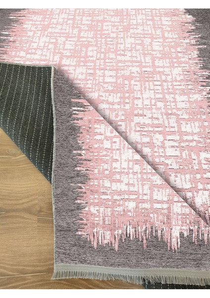 Mars 2061 Modern Çerçeve Desenli Yıkanabilir Kaymaz Salon Halısı, Koridor ve Mutfak Halısı