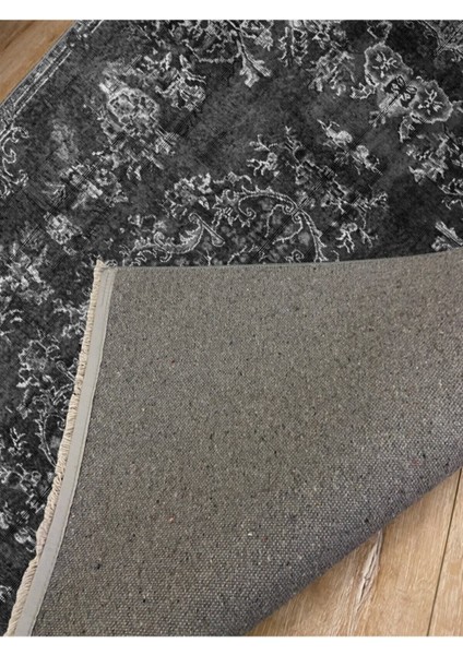 Mars 2002 Gri Tonlarında Geometrik Desen Kaymaz Taban Dekoratif Halı fırsatları