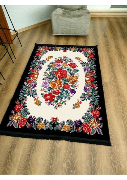 Mars Serisi Kahve Tonlarında Çerçeveli Eskitme Geometrik Desen Kaymaz Taban Şönil Halı fiyatları