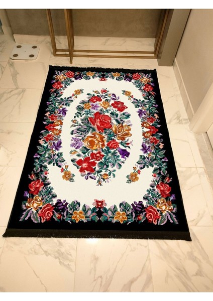 Mars Serisi Kahve Tonlarında Çerçeveli Eskitme Geometrik Desen Kaymaz Taban Şönil Halı indirimleri