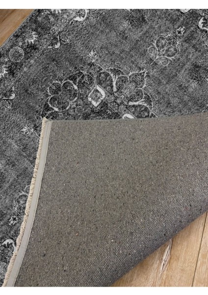 Mars 2006 Gri Tonlarında Etnik Desen Kaymaz Taban Dekoratif Halı modelleri