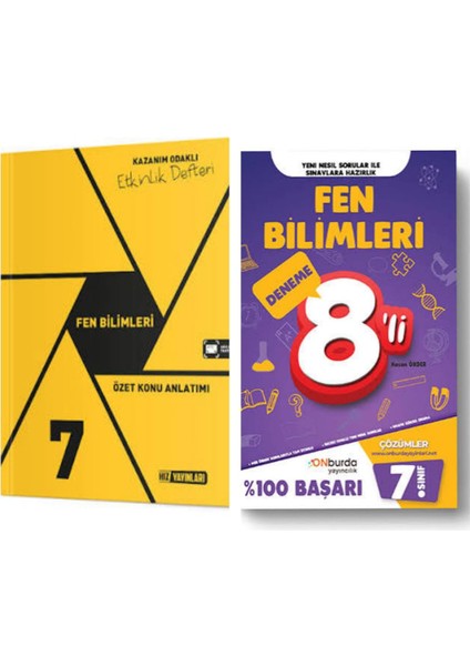 7. Sınıf Fen Bilimleri Etkinlik Defteri ve 8' Li Branş Deneme