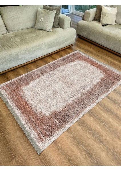 Mars Halı 2096 Kahve Tonunda Geometrik Kilim Salon Halısı Saçaklı Yıkanabilen Halı modelleri