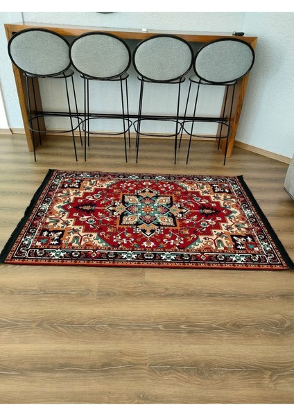 Mars Serisi Kırmızı ve Hardal Tonlarında Antika Otantik Eskitme Desen Kaymaz Taban Şönil Halı fırsatları