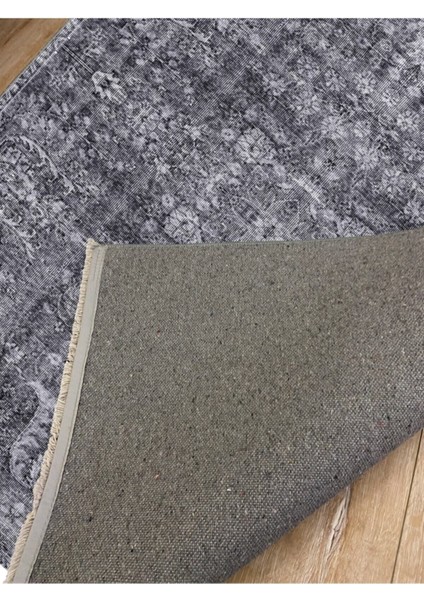 Mars 2025 Gri Tonunda Bordürlü Klasik Desen Kaymaz Taban Dekoratif Halı modelleri