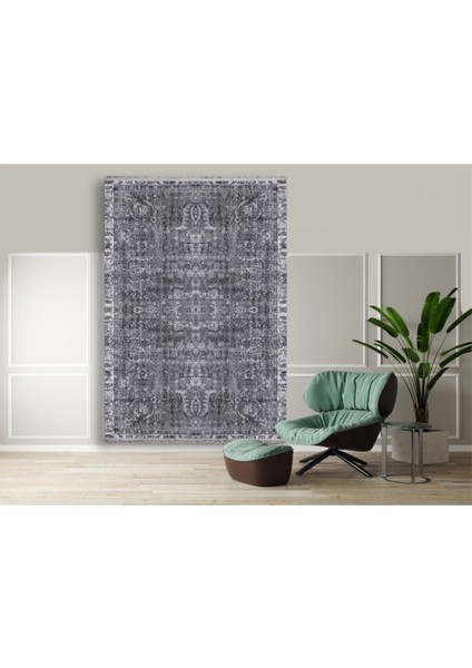 Mars 2025 Gri Tonunda Bordürlü Klasik Desen Kaymaz Taban Dekoratif Halı fırsatları