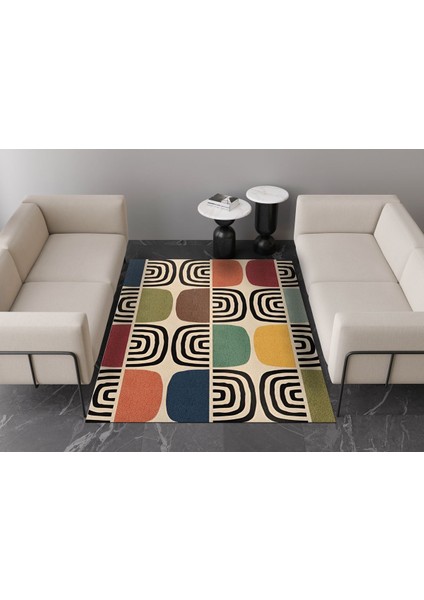 Mars 141 Bej Geometrik Modern Çok Renkli Modern Dokuma Taban Halı modelleri