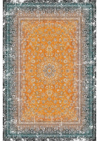 Mars 2186 Eskitme Desenli Yıkanabilir Kaymaz Tabanlı Salon Halısı, Koridor ve Mutfak Halısı