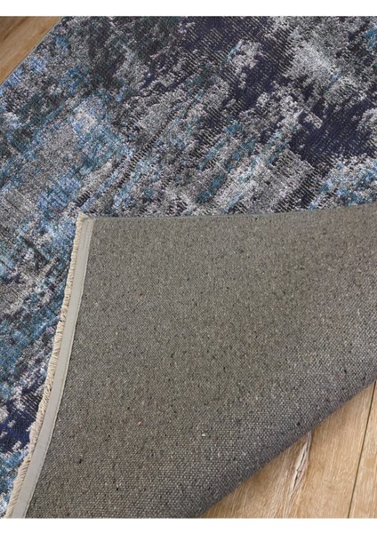 Mars 2024 Mavi Gri Soyut Desen Modern Dokuma Taban Dekoratif Halı