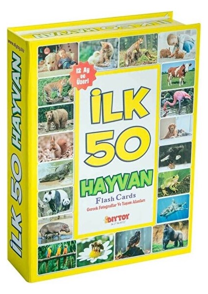 Eğitici Hafıza Kartları Ilk 50 Hayvan Kelime Zeka Kartları - Bebekler Için Eğlenceli Aktivite Set indirimleri