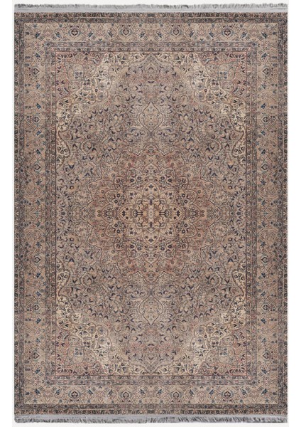 Mars 2084 Kahve Tonlarında Eskitme Antika Otantik Desen Kaymaz Dekoratif Halı