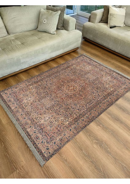 Mars 2084 Kahve Tonlarında Eskitme Antika Otantik Desen Kaymaz Dekoratif Halı fiyatları