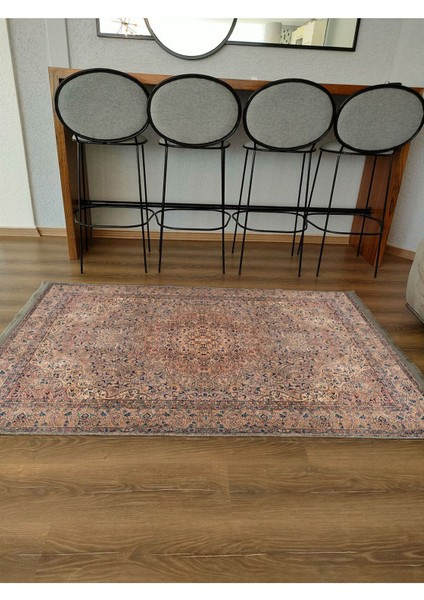 Mars 2084 Kahve Tonlarında Eskitme Antika Otantik Desen Kaymaz Dekoratif Halı indirimleri