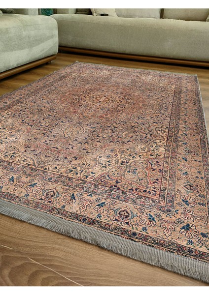 Mars 2084 Kahve Tonlarında Eskitme Antika Otantik Desen Kaymaz Dekoratif Halı