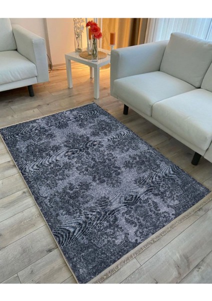 Mars 2031 Mavi Tonunda Bordürlü Eskitme Klasik Desen Kaymaz Taban Dekoratif Halı fiyatları