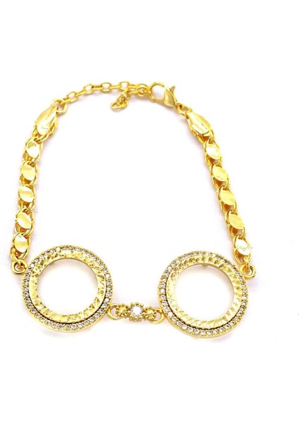 2 Çeyrekli Çerçeve Bileklik Altın Kaplama Arpa Zincir Kelepçe BLK-1045 fiyatları