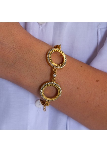 2 Çeyrekli Çerçeve Bileklik Altın Kaplama Arpa Zincir Kelepçe BLK-1045 modelleri