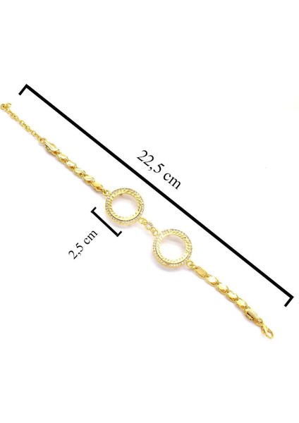 2 Çeyrekli Çerçeve Bileklik Altın Kaplama Arpa Zincir Kelepçe BLK-1045 fırsatları