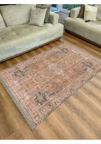 Mars Serisi Hardal Eskitme Antika Desen Kaymaz Taban Şönil Halı fiyatları