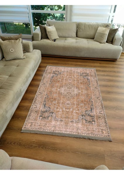 Mars Serisi Hardal Eskitme Antika Desen Kaymaz Taban Şönil Halı fırsatları