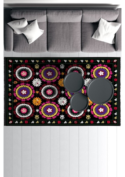 Mars Serisi Beyaz Rengin Üzerinde Multy Tonlarında Çiçekli Desen Kaymaz Taban Şönil Halı fiyatları