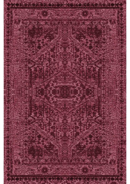 Mars Halı 2081 Bordo Tonunda Dekoratif Halı Salon Halısı Saçaklı Yıkanabilen Halı